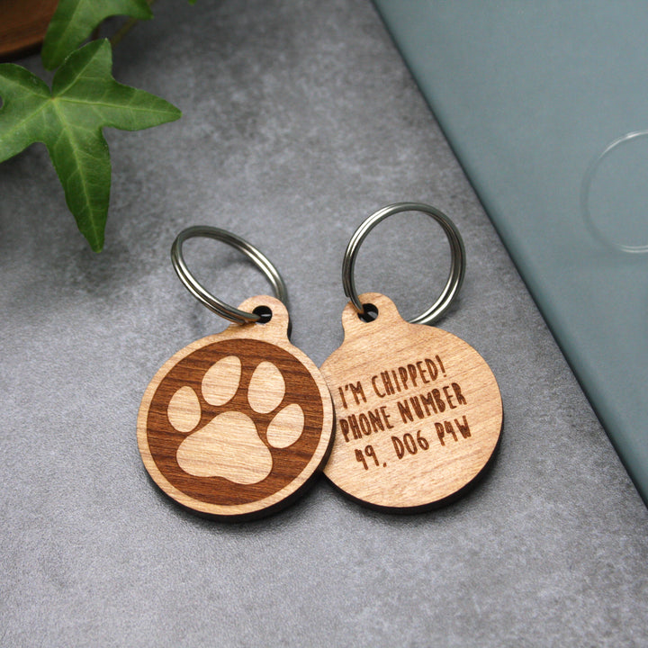 Paw Print Personalised Dog Tag (No Name) - IttyBittyFox