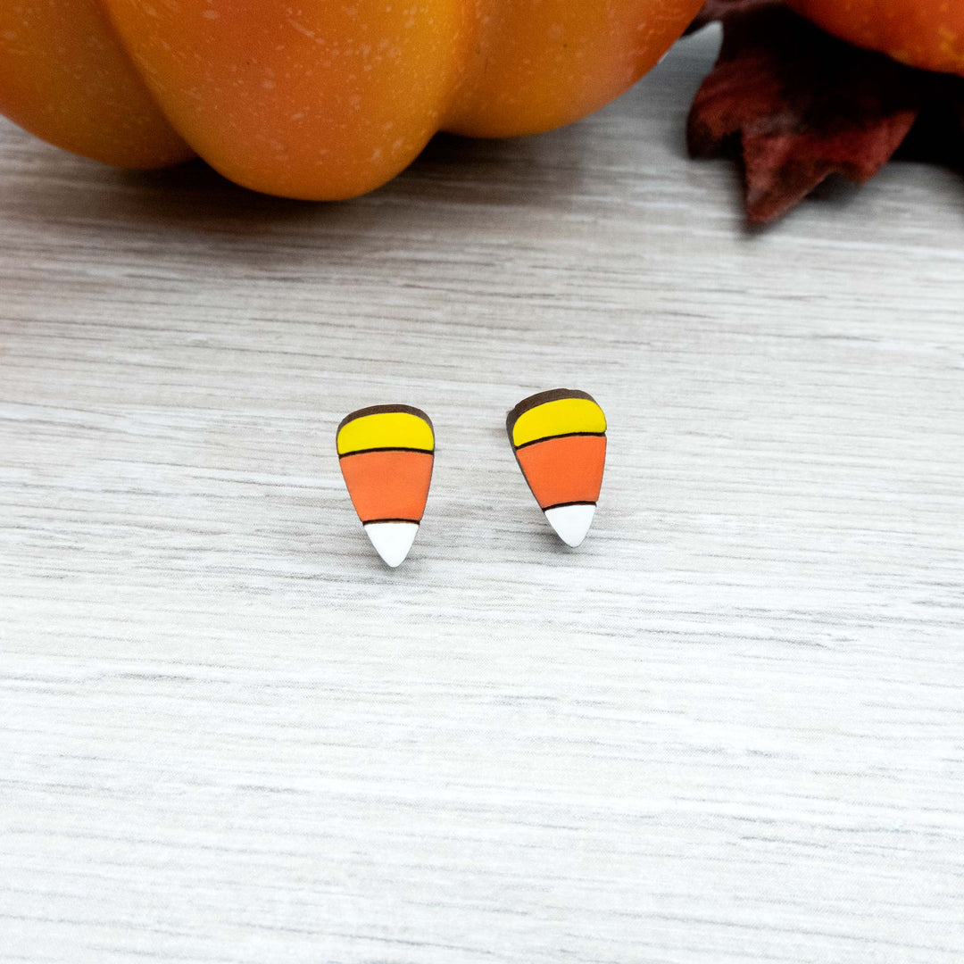Candy Corn Painted Earrings