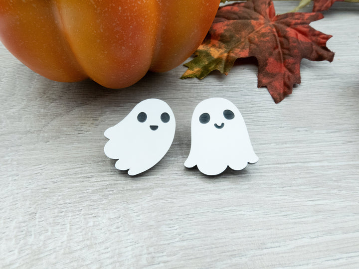 Cute Ghost Pins - Laser Cut - Acrylic Halloween Brooch - Spooky Badges