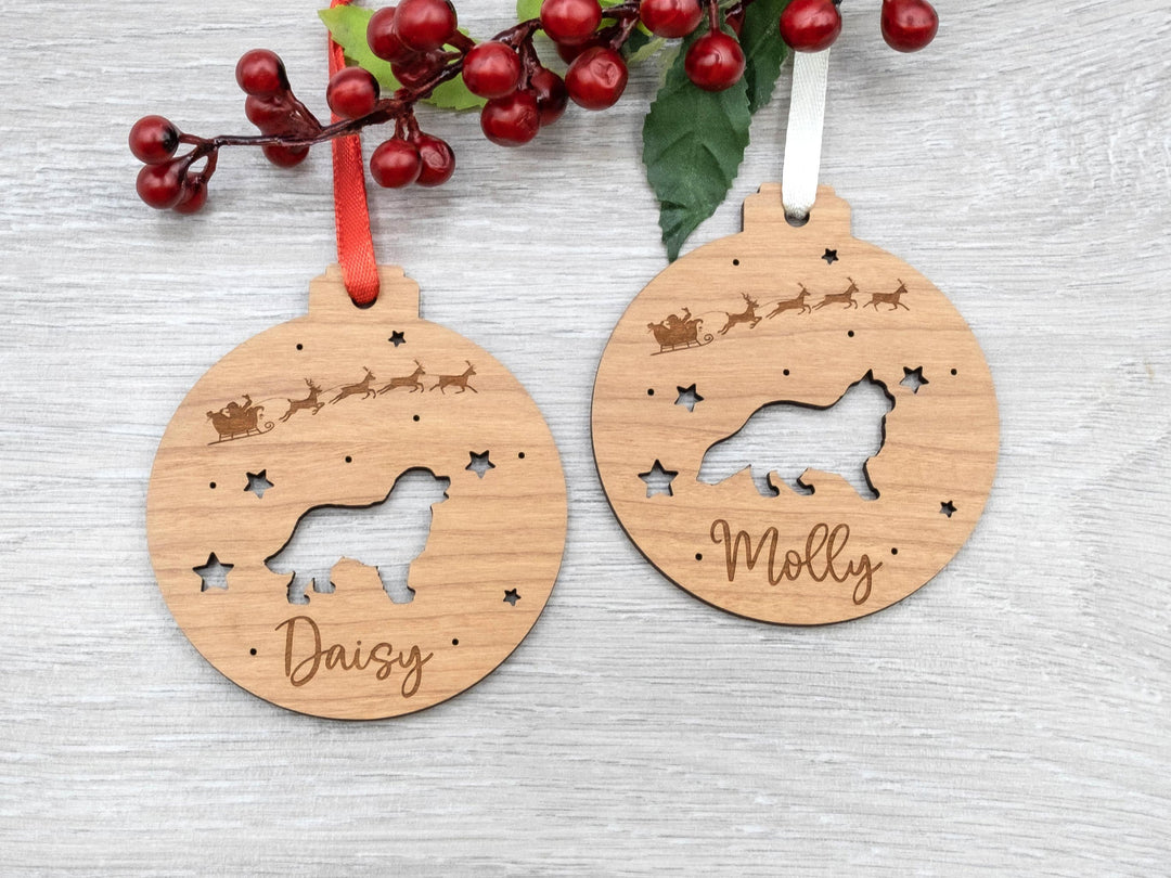 Mirrored Pet Ornament - Personalised Dog or Cat Christmas Tree Decoration - Pet Lover Gift, Ornament or Keepsake