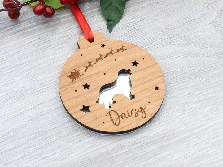 Mirrored Pet Ornament - Personalised Dog or Cat Christmas Tree Decoration - Pet Lover Gift, Ornament or Keepsake