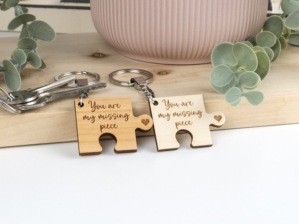 You Are My Missing Piece Keyring - Valentines Day Gift, Couples Keyring, Jigsaw Missing Piece Keychain, Anniversary Keepsake, Couples Gift