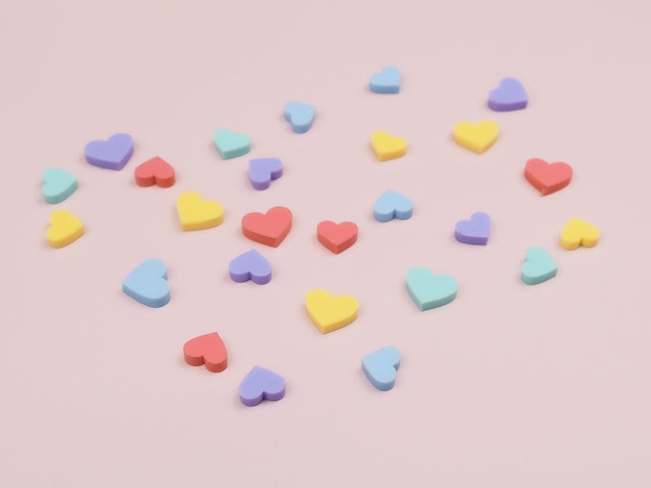 Pastel Heart Earrings - Valentines Day Gift , Candy Love Heart Studs, Minimalist Jewellery, Pastel Colours, Cute Dainty Earrings