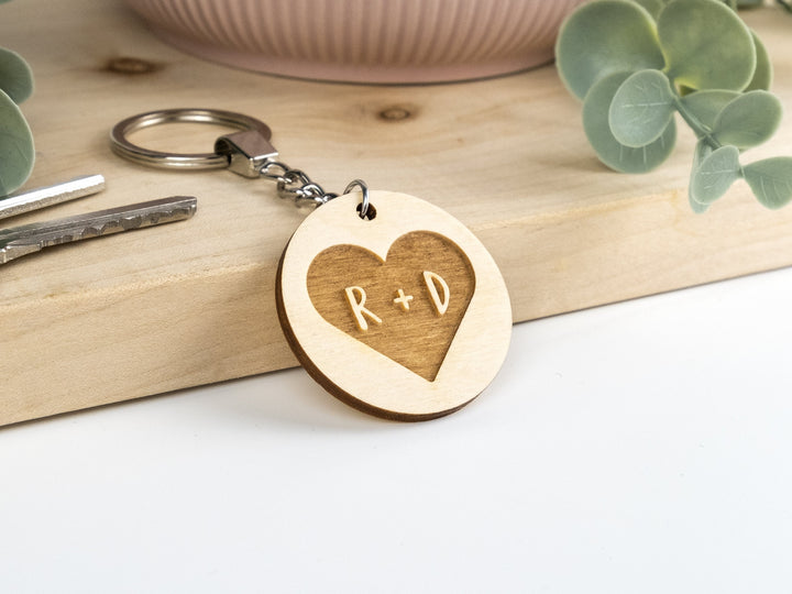 Personalised Couples Initials Keyring - Valentines Day Gift, Couples Gift, Gift for Her, His Hers Keychains, Anniversary Gift