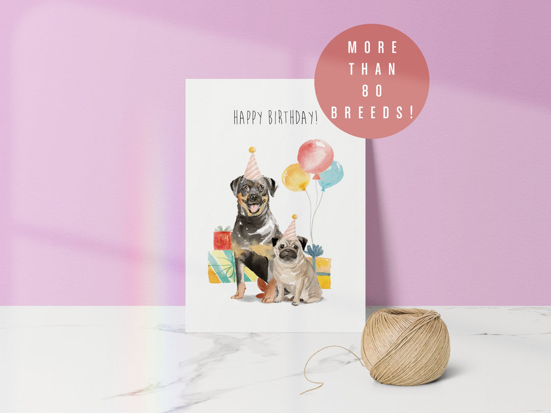 Personalised Dog Birthday Card - Custom Breed Greetings Card - Gift From The Dog