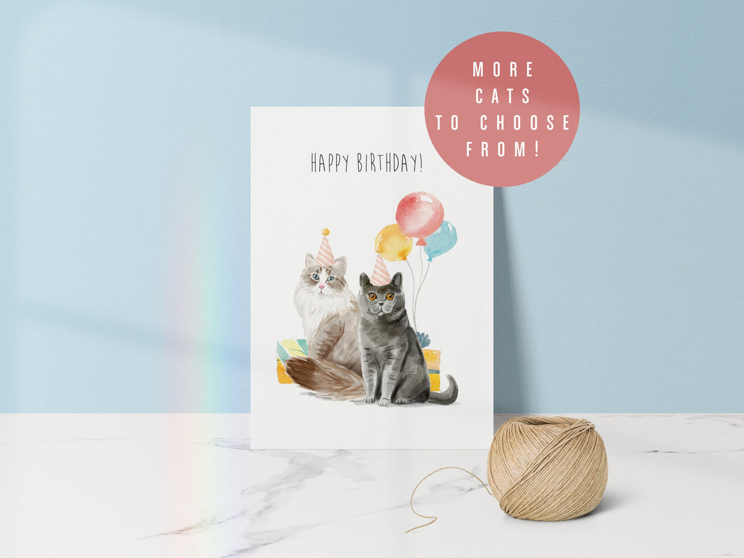 Custom Birthday Card from the Cat - Personalised Kitten Greetings Card - Cat Mum Gift