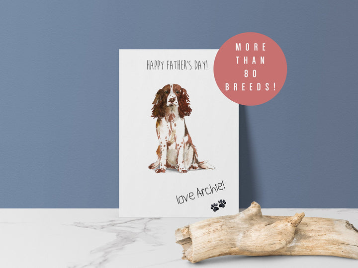 Personalised Father's Day Card from the Dog - Custom Breed Greetings Card - Dog Dad Gift