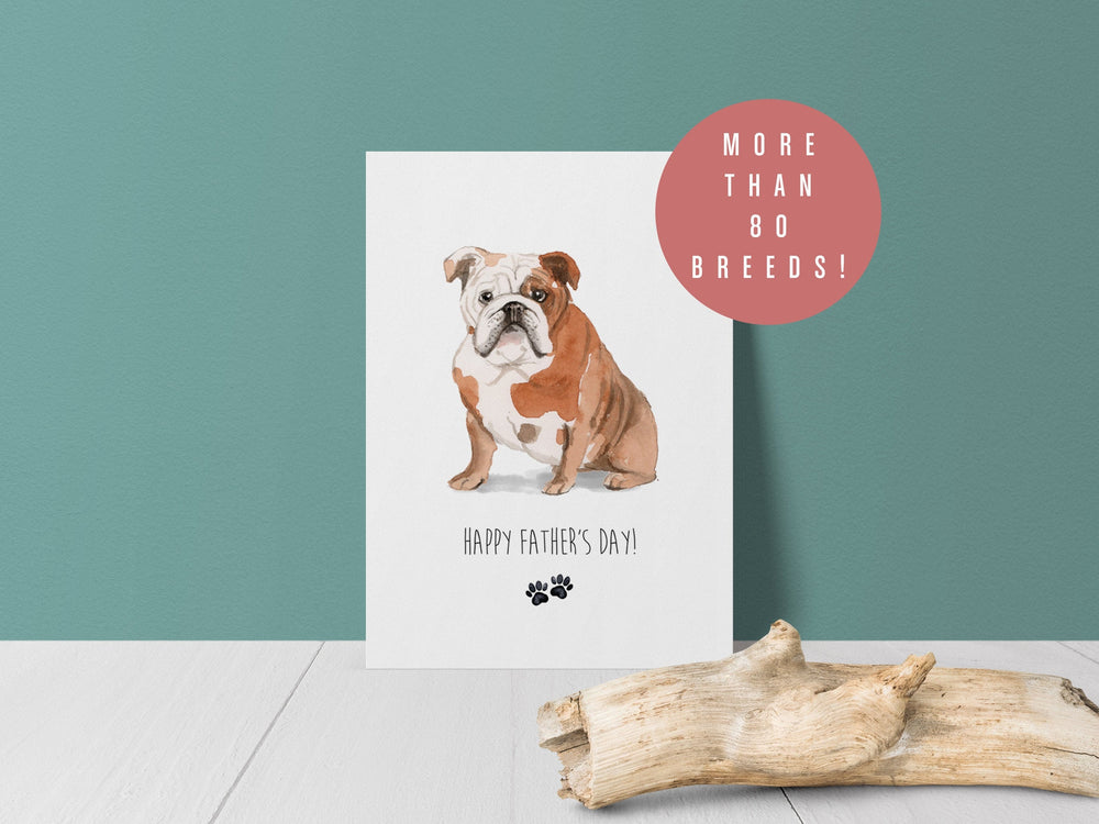 Personalised Father's Day Card from the Dog - Custom Breed Greetings Card - Dog Dad Gift