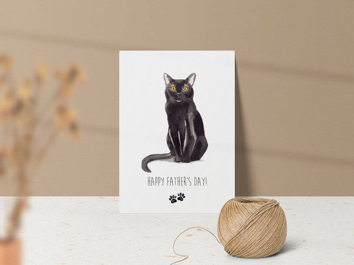 Personalised Father's Day Card from the Cat - Custom Kitten Greetings Card - Cat Dad Gift
