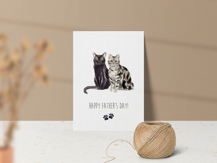 Personalised Father's Day Card from the Cat - Custom Kitten Greetings Card - Cat Dad Gift