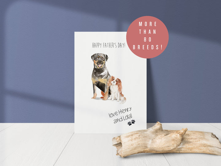 Personalised Father's Day Card from the Dogs - Custom Breed Greetings Card - Dog Dad Gift