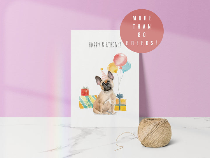 Personalised Dog Birthday Card - Custom Breed Greetings Card - Gift From The Dog