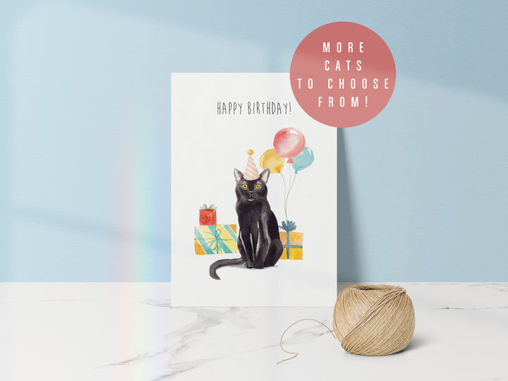 Custom Birthday Card from the Cat - Personalised Kitten Greetings Card - Cat Mum Gift