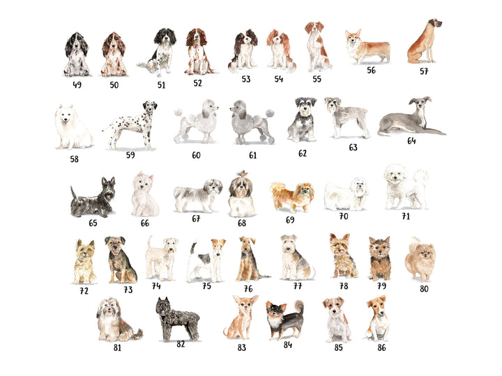 Personalised Pet Home Print - Custom Dog Breed Art - Watercolour Wall Decor