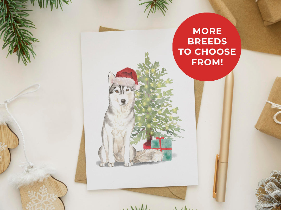 Personalised Dog Breed Christmas Card - Custom Xmas Card from the Puppy - Dog Dad Gift