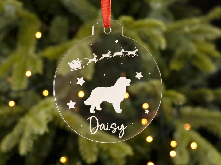 Personalised Christmas Tree Dog Bauble - Christmas 2021 Wooden Tree Ornament - Personalised Pet Decoration - Pet Lover Xmas Gift