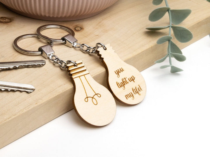 You Light Up My Life Keyring - Valentines Day Gift, Cute Lightbulb Keychain, Anniversary Gift, Mothers Day Gift