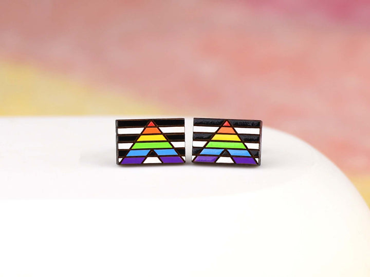 Pride Flag Earrings - Multiple Flags to Choose From - Trans, Ace, Bisexual, Pansexual, Non-Binary, Aromantic, Straight Ally - Hypoallergenic