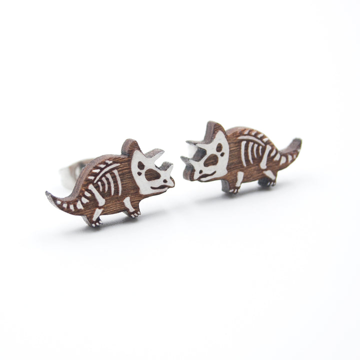 Triceratops Skeleton Earrings - IttyBittyFox
