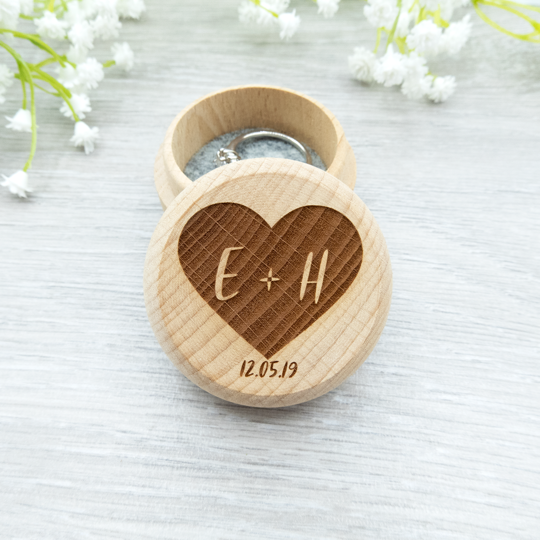 Personalised Heart Ring Box